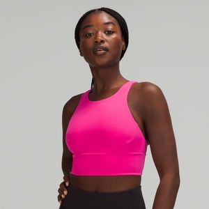 Lululemon Wunder Train Longline Bra sz 12 Sonic Pink, Medium Support, C/D Cup